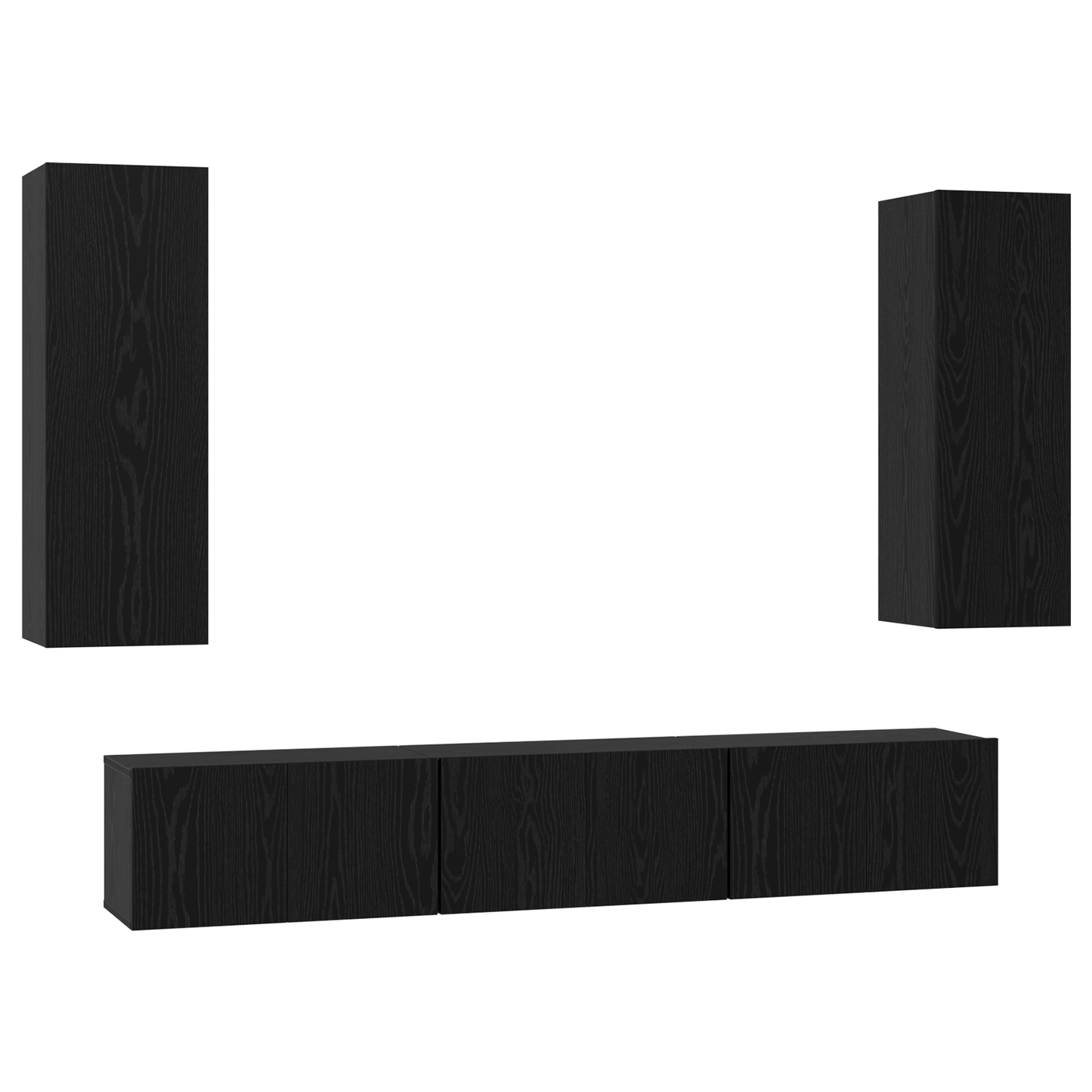 TV Cabinet Set 5 pcs Black oak Medium 30.5 x 30 x 90 cm