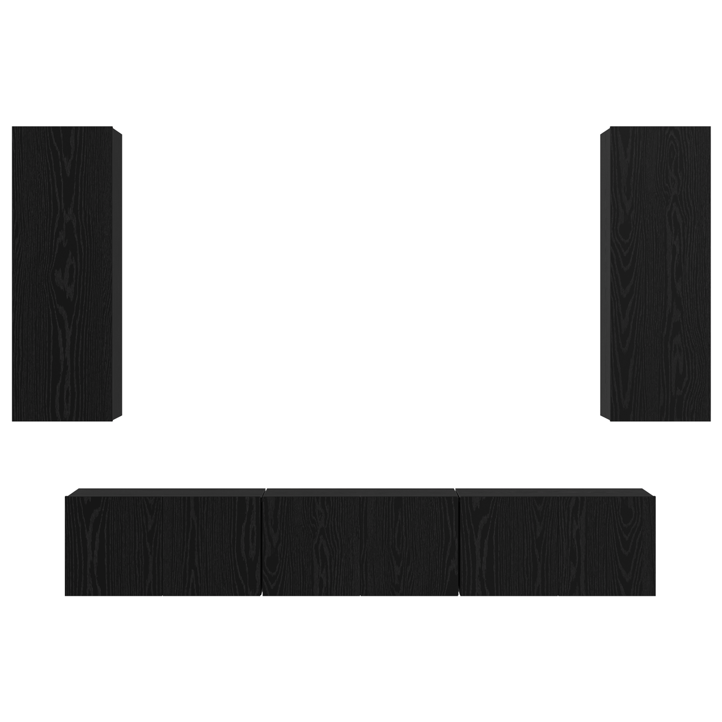 TV Cabinet Set 5 pcs Black oak Medium 30.5 x 30 x 90 cm