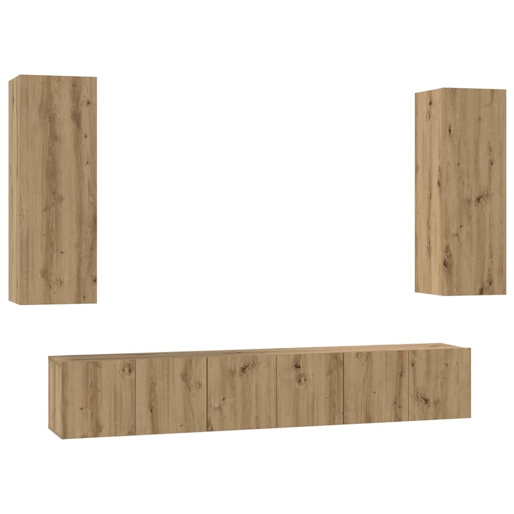 TV Cabinet Set Wall-mounted 5 pcs Artisan oak 30.5 x 30 x 90 cm