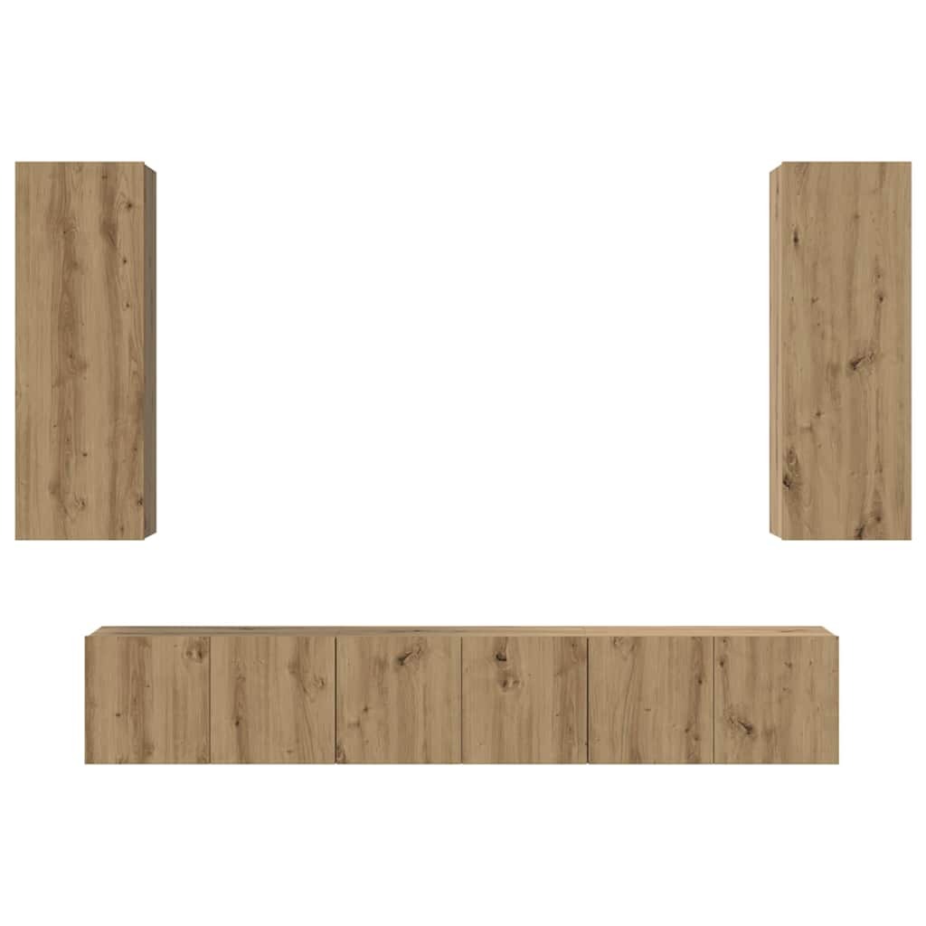 TV Cabinet Set Wall-mounted 5 pcs Artisan oak 30.5 x 30 x 90 cm