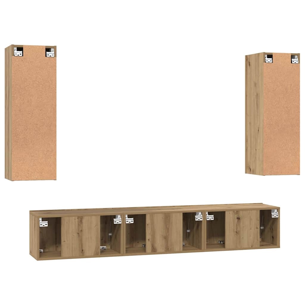 TV Cabinet Set Wall-mounted 5 pcs Artisan oak 30.5 x 30 x 90 cm