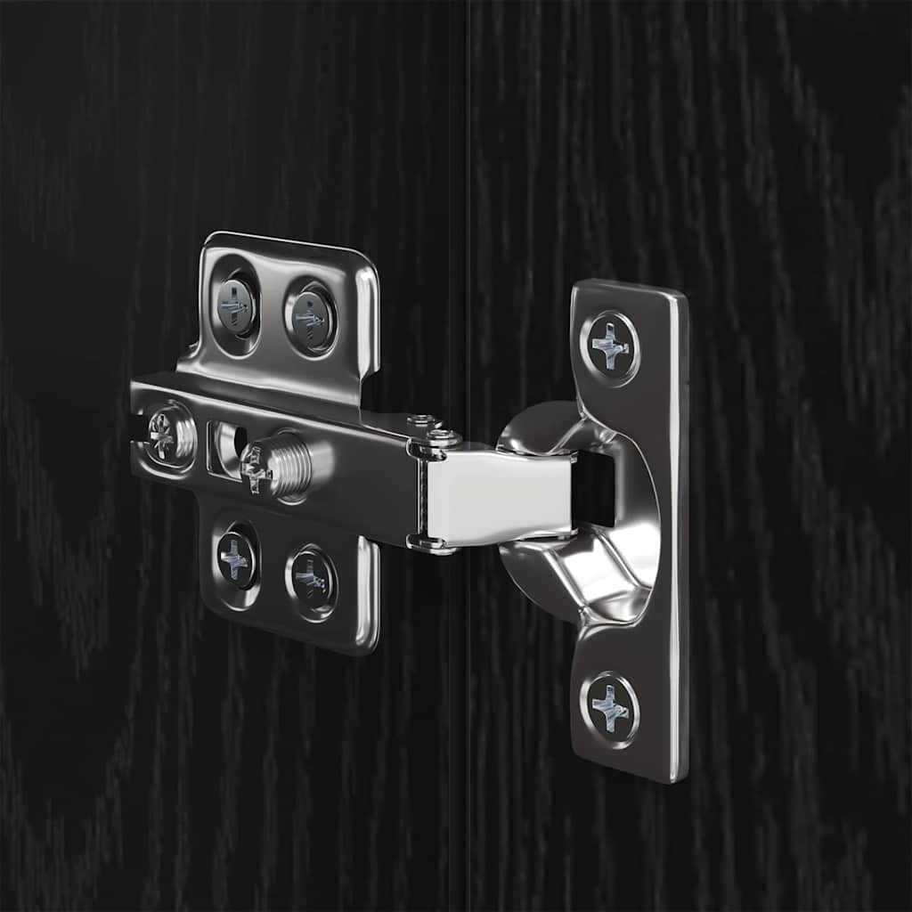 TV Cabinet Set Wall-mounted 4 pcs Black Oak Engineered Wood