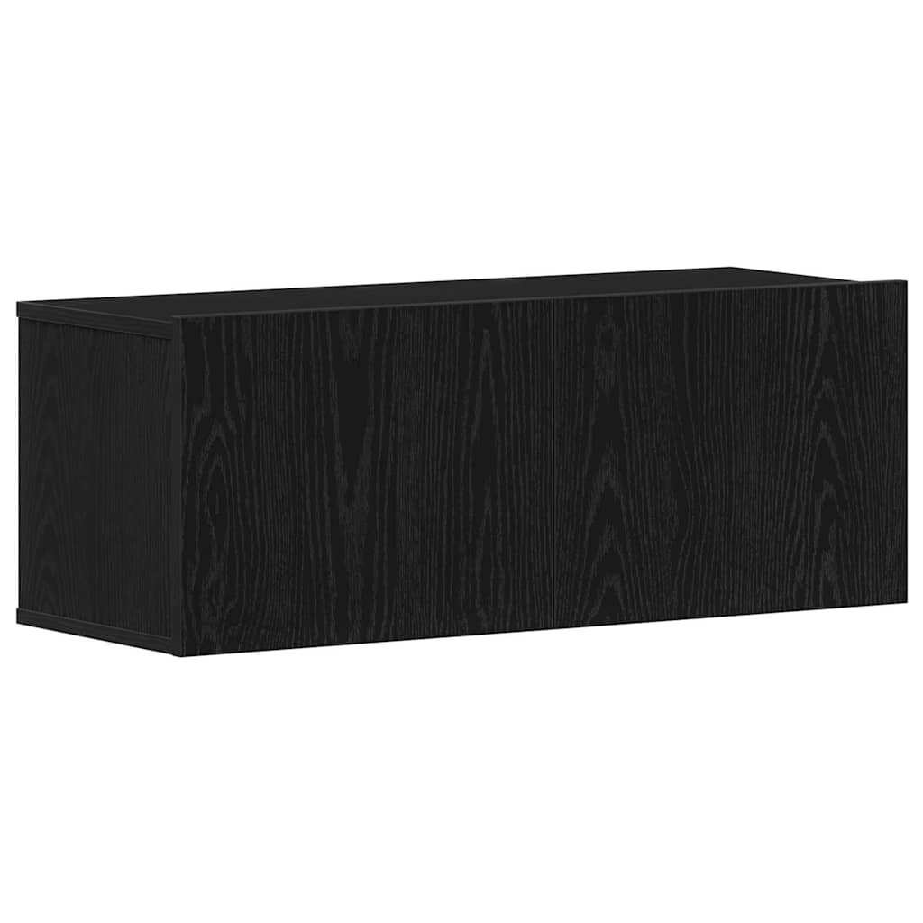 Wall TV Cabinet Wall-mounted 4 pcs Black oak 200 x 30 x 30 cm