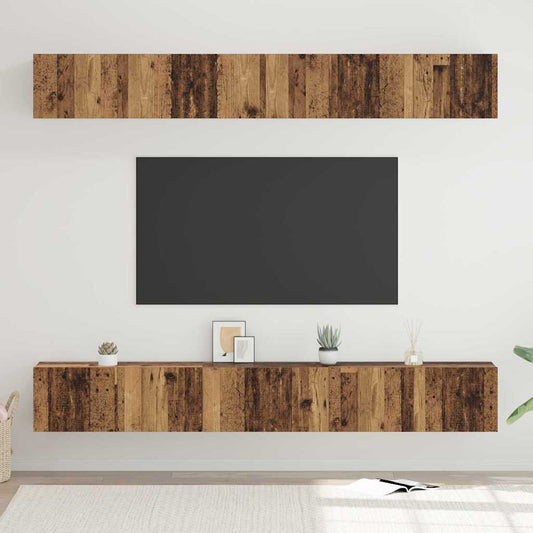 TV Cabinet Set 6 pcs Old wood 80 x 30 x 30 cm Engineered wood