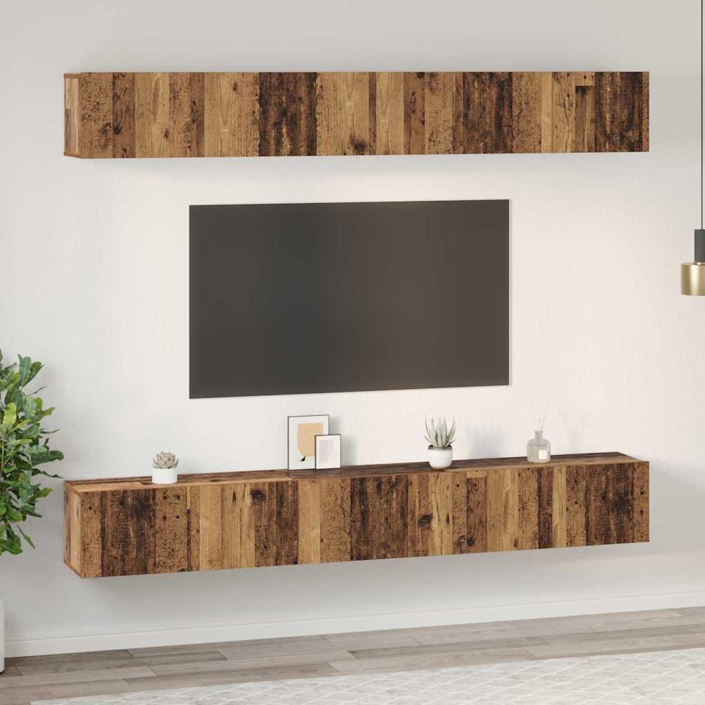 TV Cabinet Set 6 pcs Old wood 80 x 30 x 30 cm Engineered wood