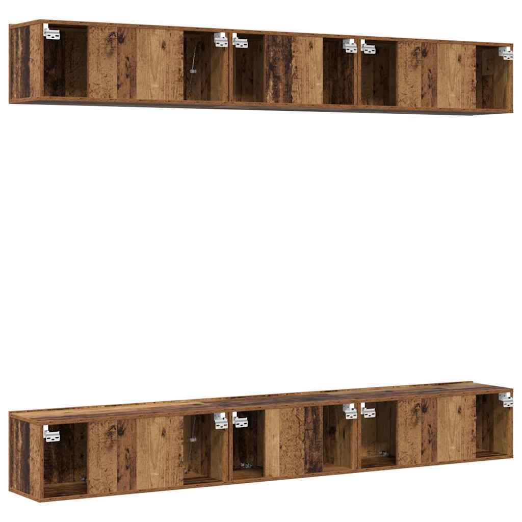 TV Cabinet Set 6 pcs Old wood 80 x 30 x 30 cm Engineered wood