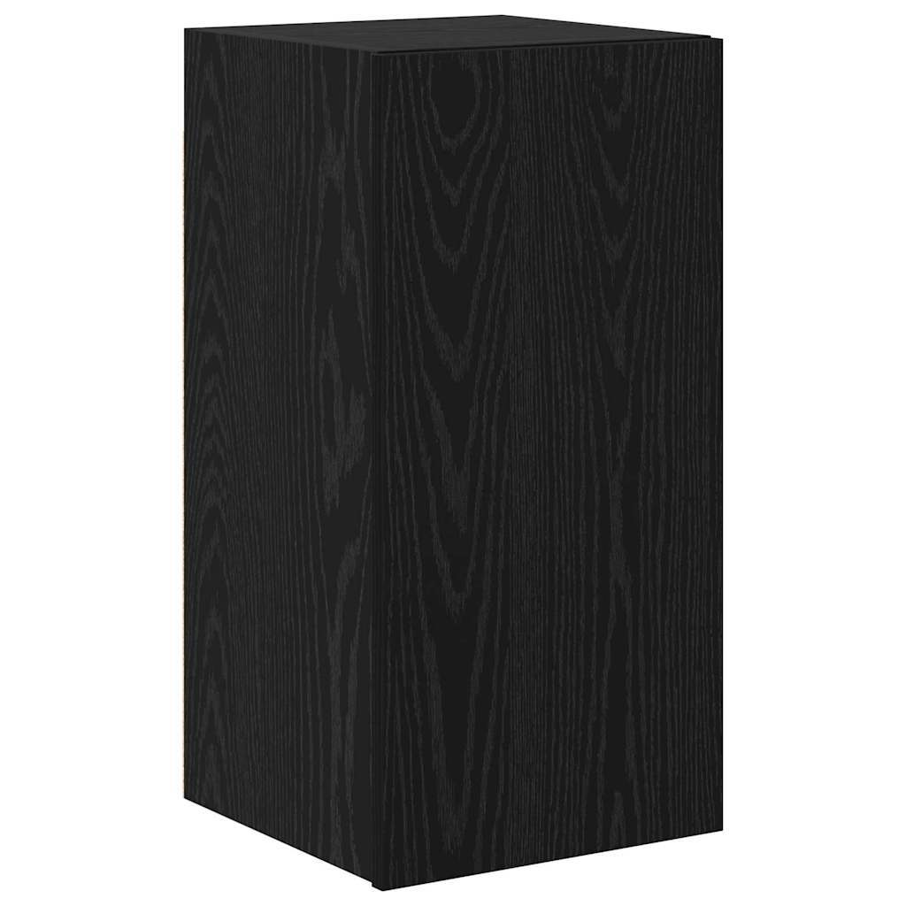 Wall TV Cabinet Wall-mounted Black oak Engineered wood
