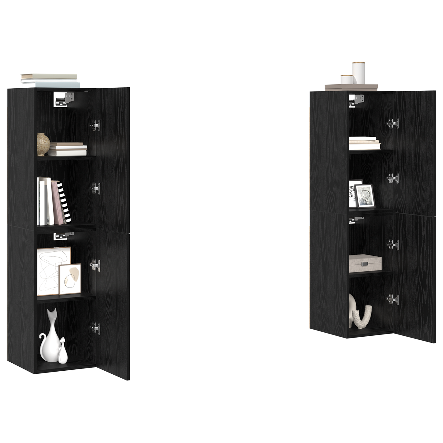 TV Cabinet Set Wall-mounted 4 pcs Black Oak 30.5 x 30 x 60 cm