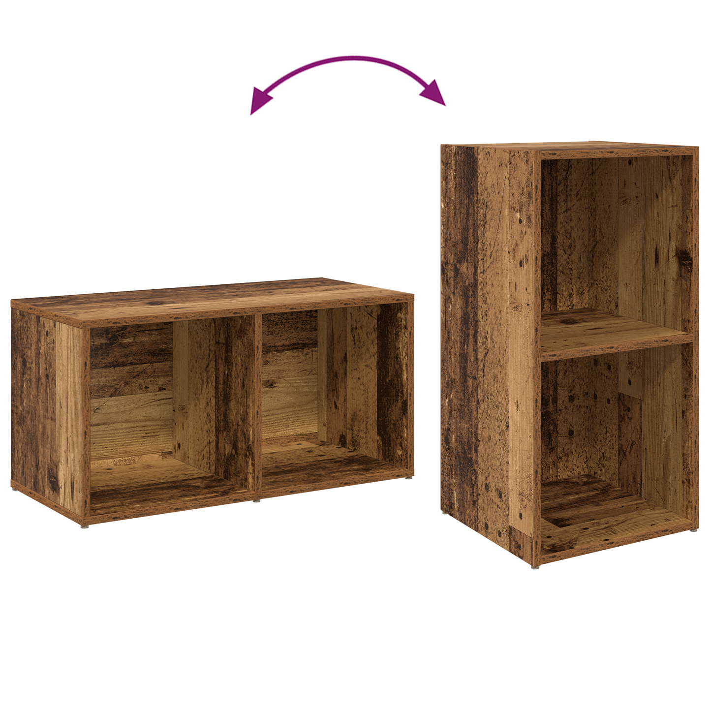 TV Cabinet Set Old Wood Engineered Wood