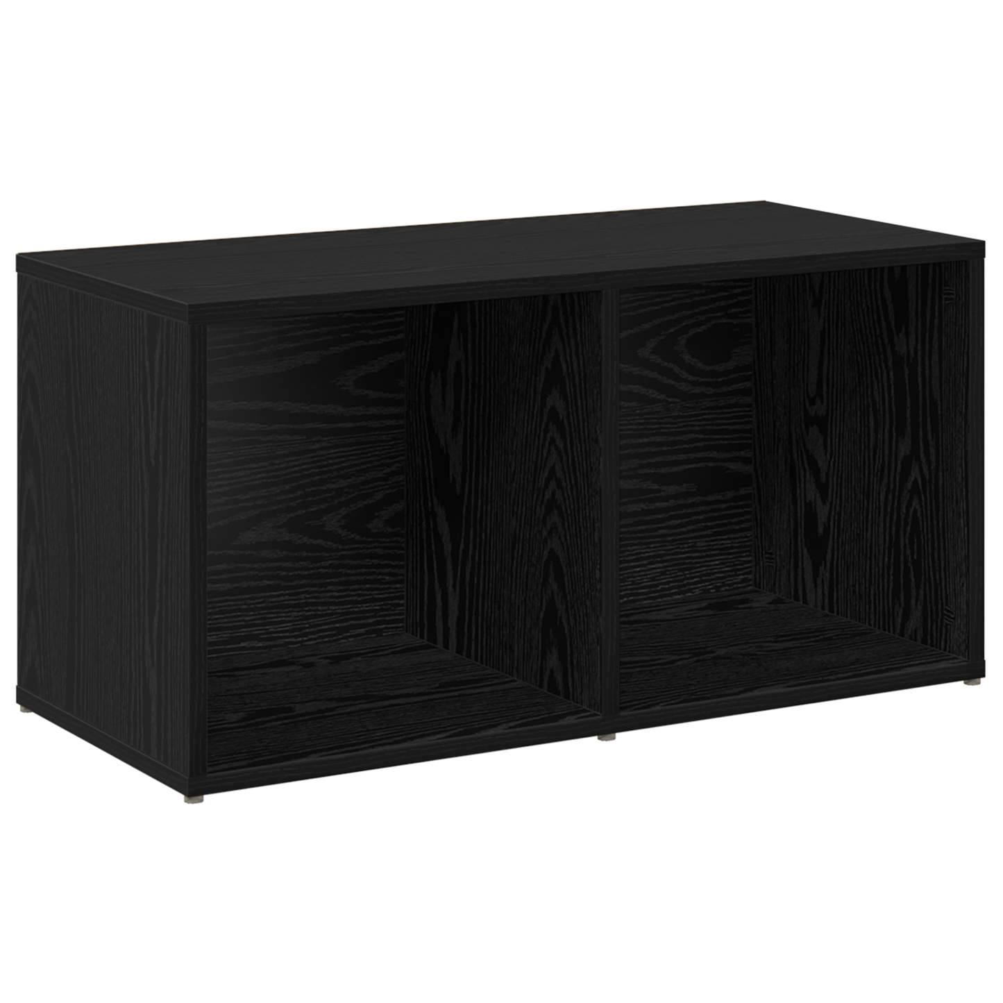 TV Cabinet Set Black Oak Engineered Wood