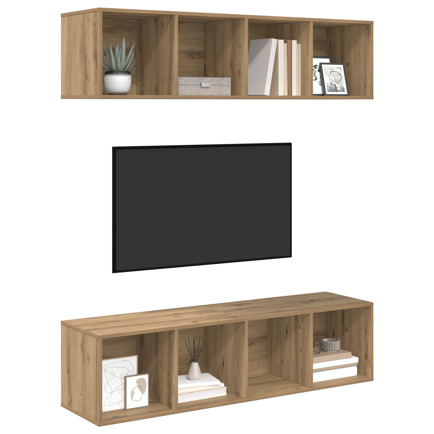 TV Cabinet Set 2 pcs Artisan oak 37 x 37 x 142.5 cm
