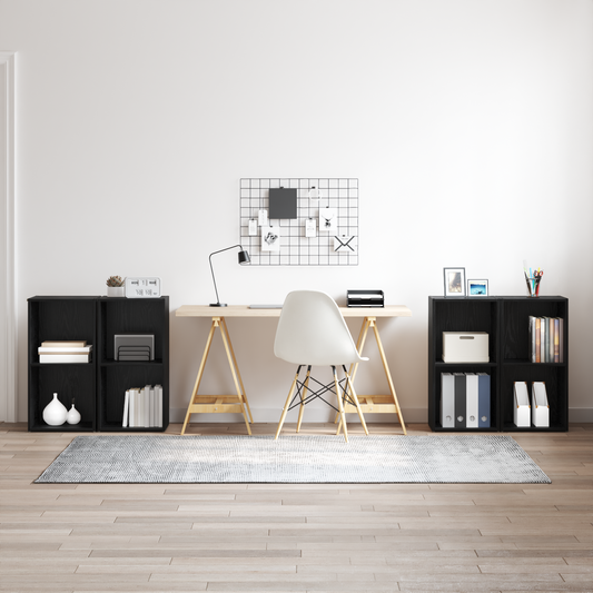 TV Cabinet Set 4 pcs Black oak 37 x 35 x 72 cm Engineered wood