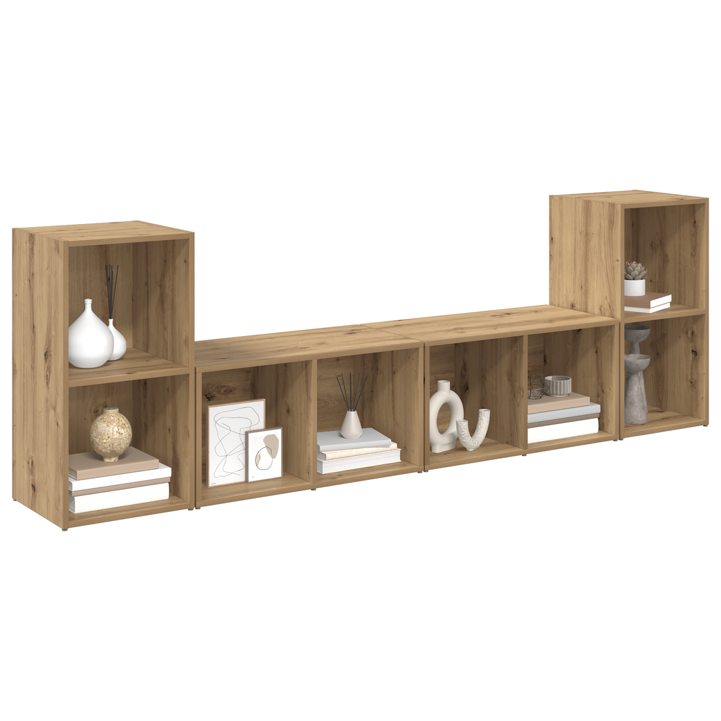 TV Cabinet Set 4 pcs Artisan oak 37 x 35 x 72 cm