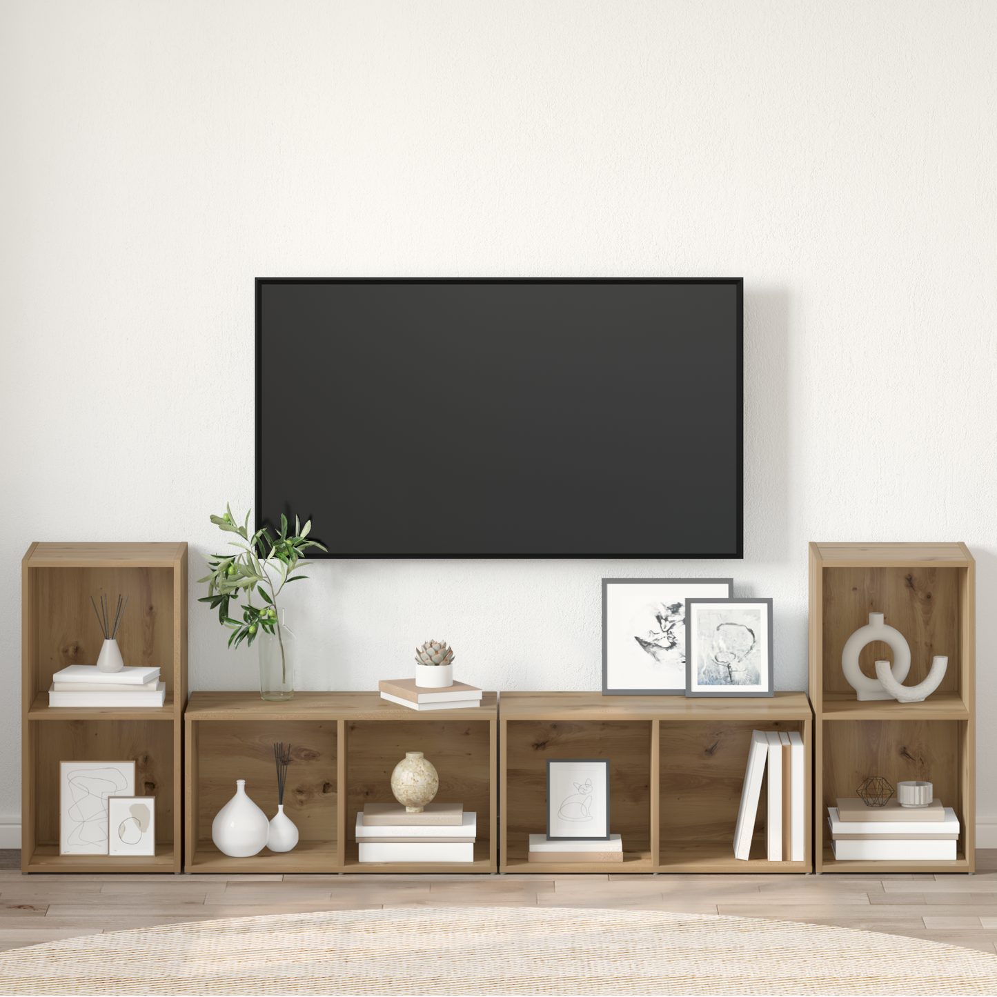 TV Cabinet Set 4 pcs Artisan oak 37 x 35 x 72 cm