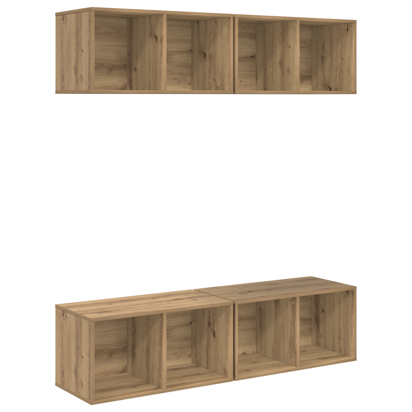 Wall TV Cabinet Wall-mounted 4 pcs Artisan oak 37 x 37 x 72 cm