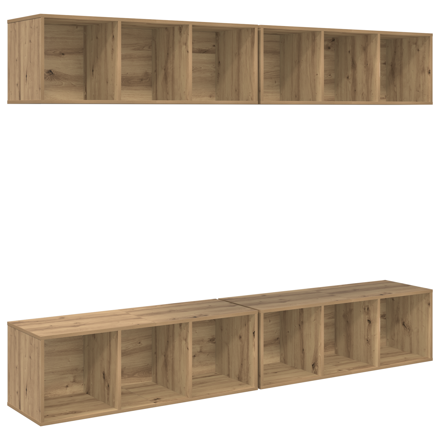 Wall TV Cabinet 4 pcs Artisan oak 37 x 37 x 107.5 cm