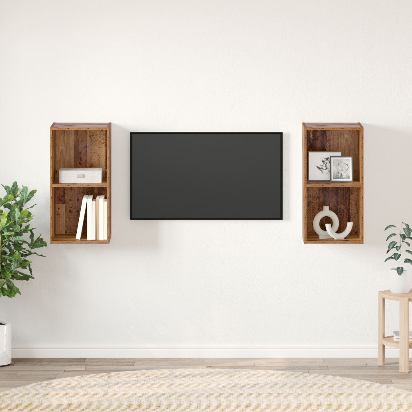 Wall TV Cabinet 2 pcs Old wood 37 x 37 x 72 cm Engineered wood