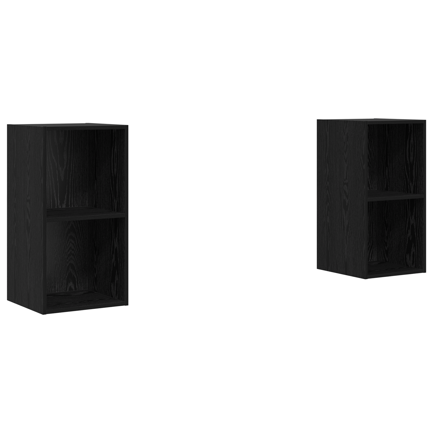 Wall TV Cabinet 2 pcs Black oak 37 x 37 x 72 cm Engineered wood