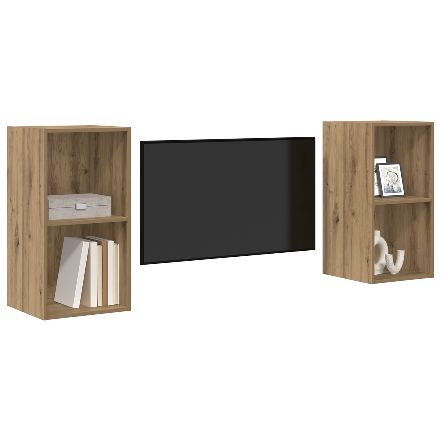 Wall TV Cabinet 2 pcs Artisan oak 37 x 37 x 72 cm