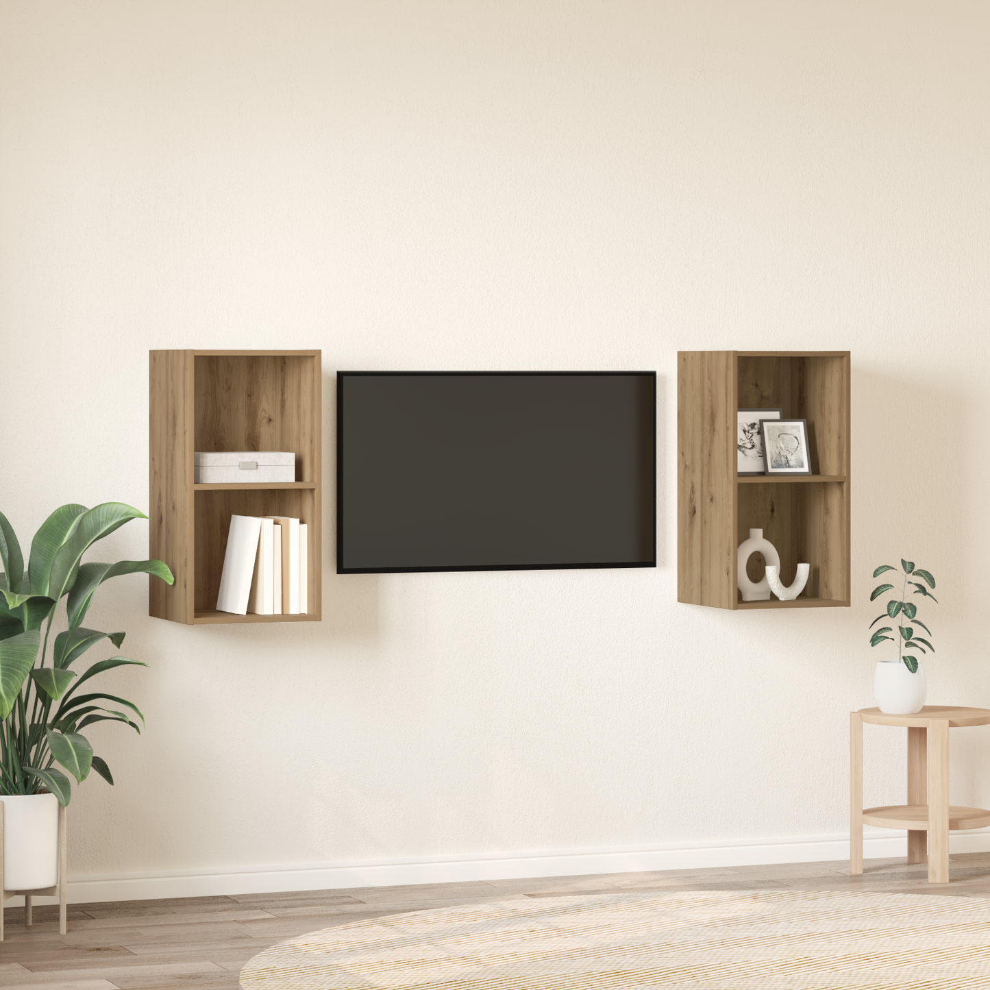 Wall TV Cabinet 2 pcs Artisan oak 37 x 37 x 72 cm