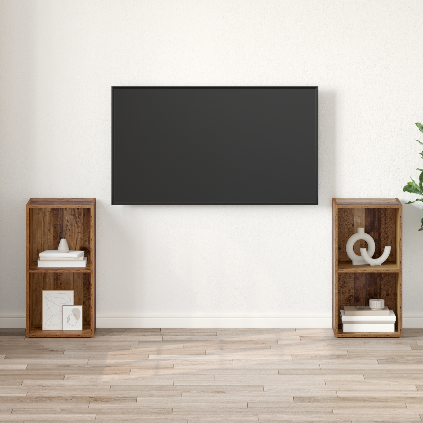 TV Cabinet Set 2 pcs Old wood 72 x 35 x 36.5 cm Engineered wood