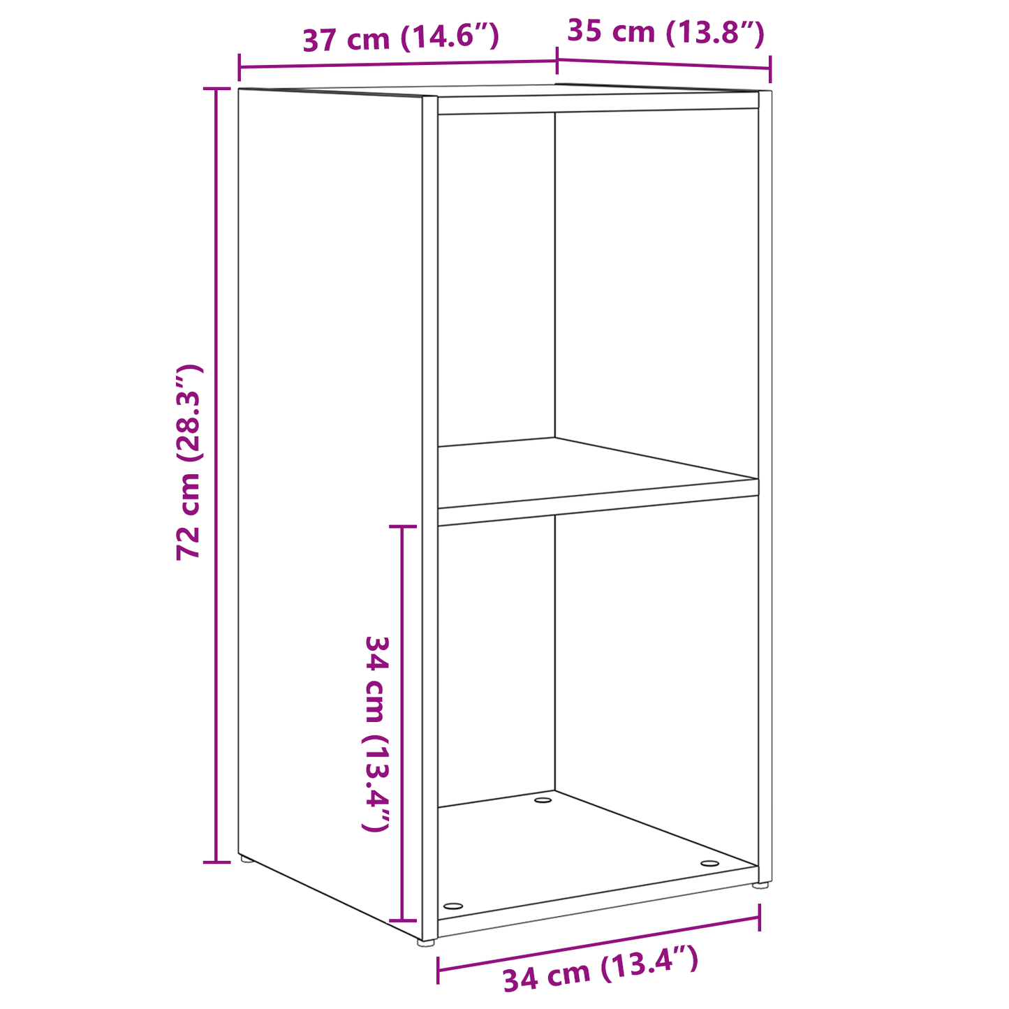 TV Cabinet Set 2 pcs Artisan oak 72 x 35 x 36.5 cm