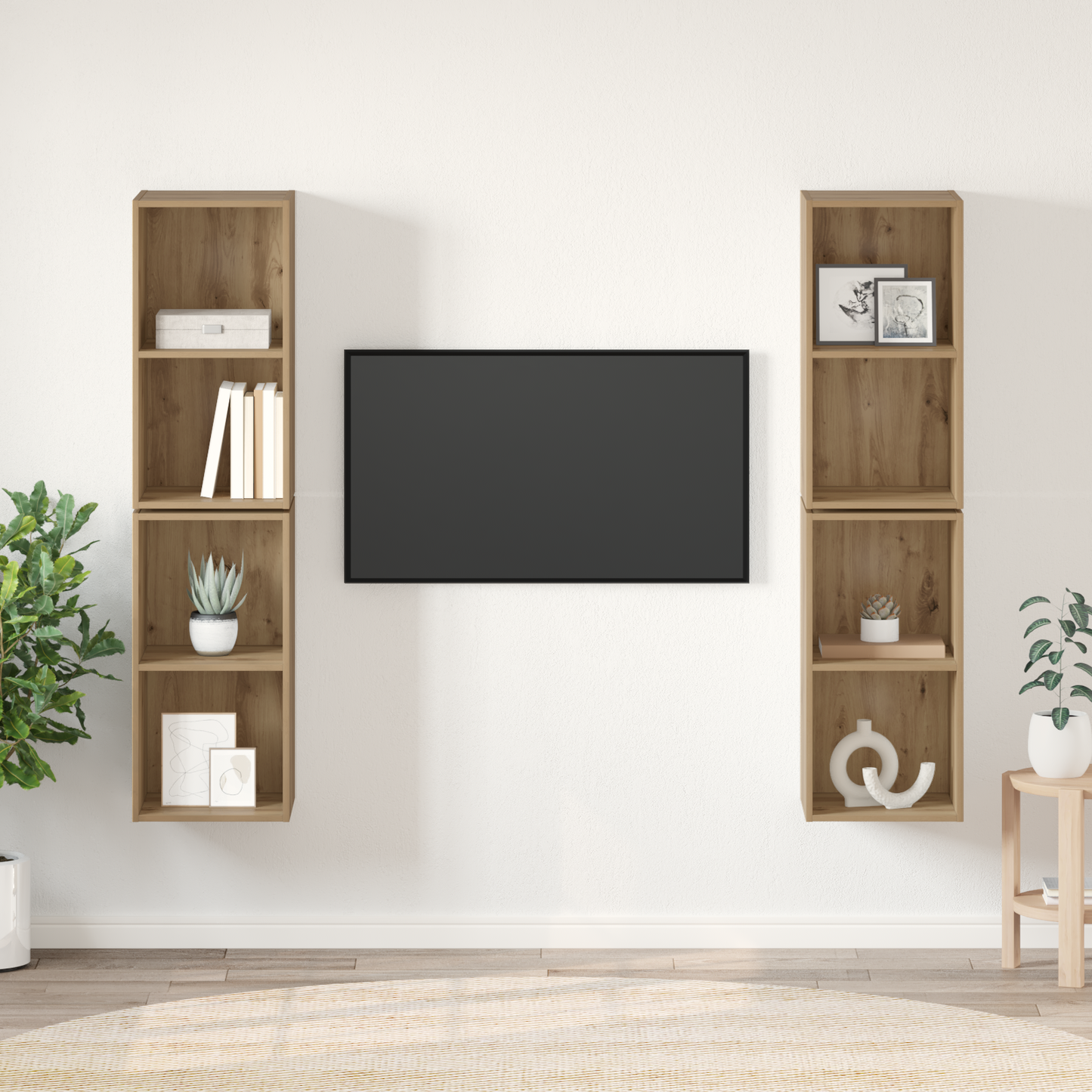 Wall TV Cabinet 4 pcs Artisan oak 37 x 37 x 72 cm