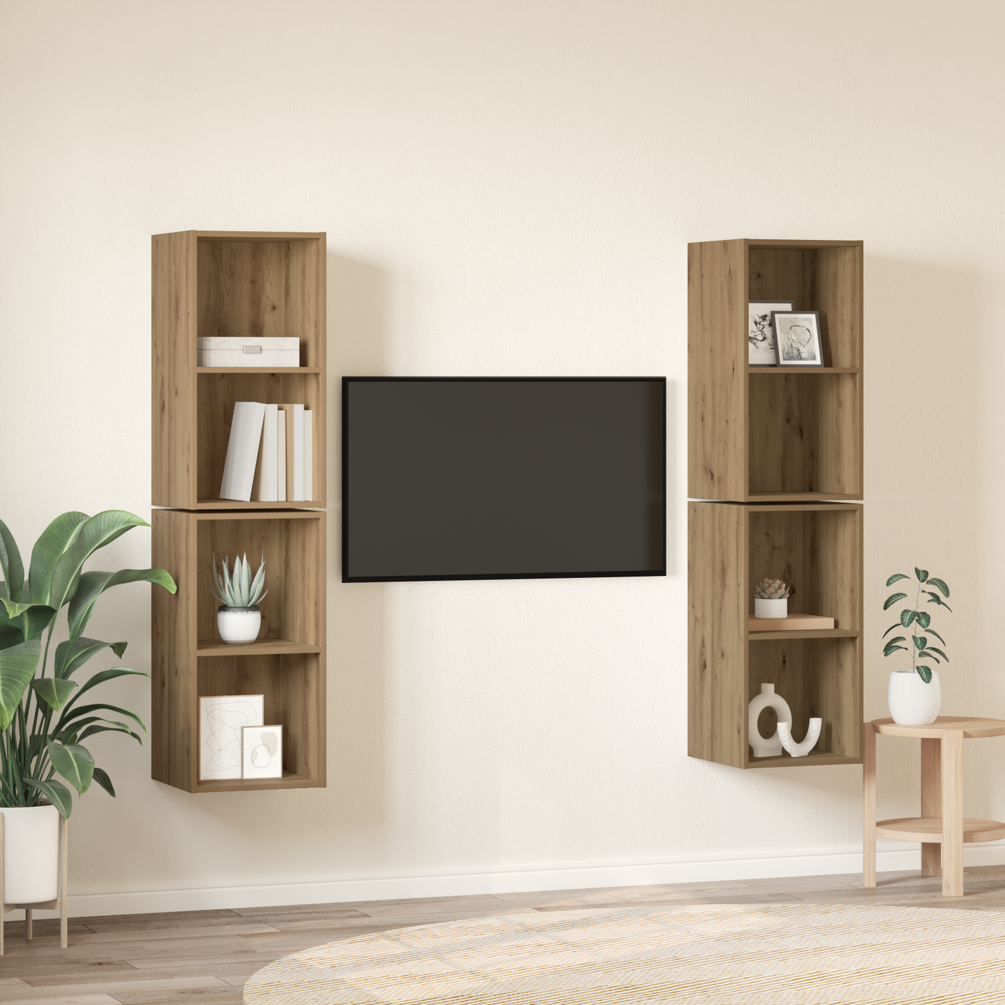 Wall TV Cabinet 4 pcs Artisan oak 37 x 37 x 72 cm