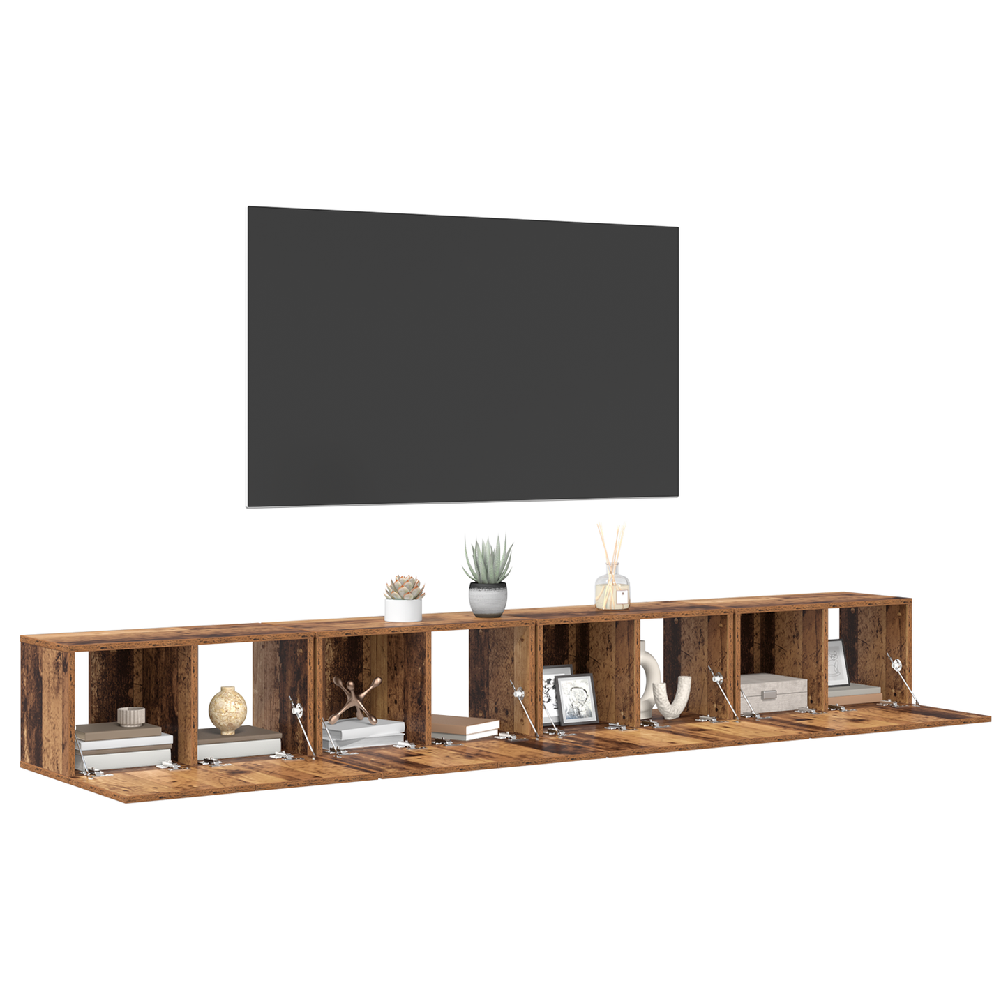 TV Cabinet Set 4 pcs Old wood 60 x 30 x 30 cm Engineered wood