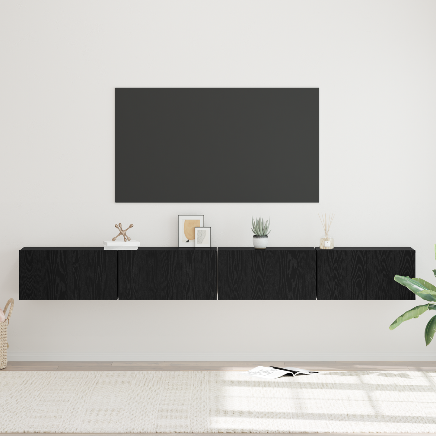 TV Cabinet Set 4 pcs Black oak 60 x 30 x 30 cm Engineered wood