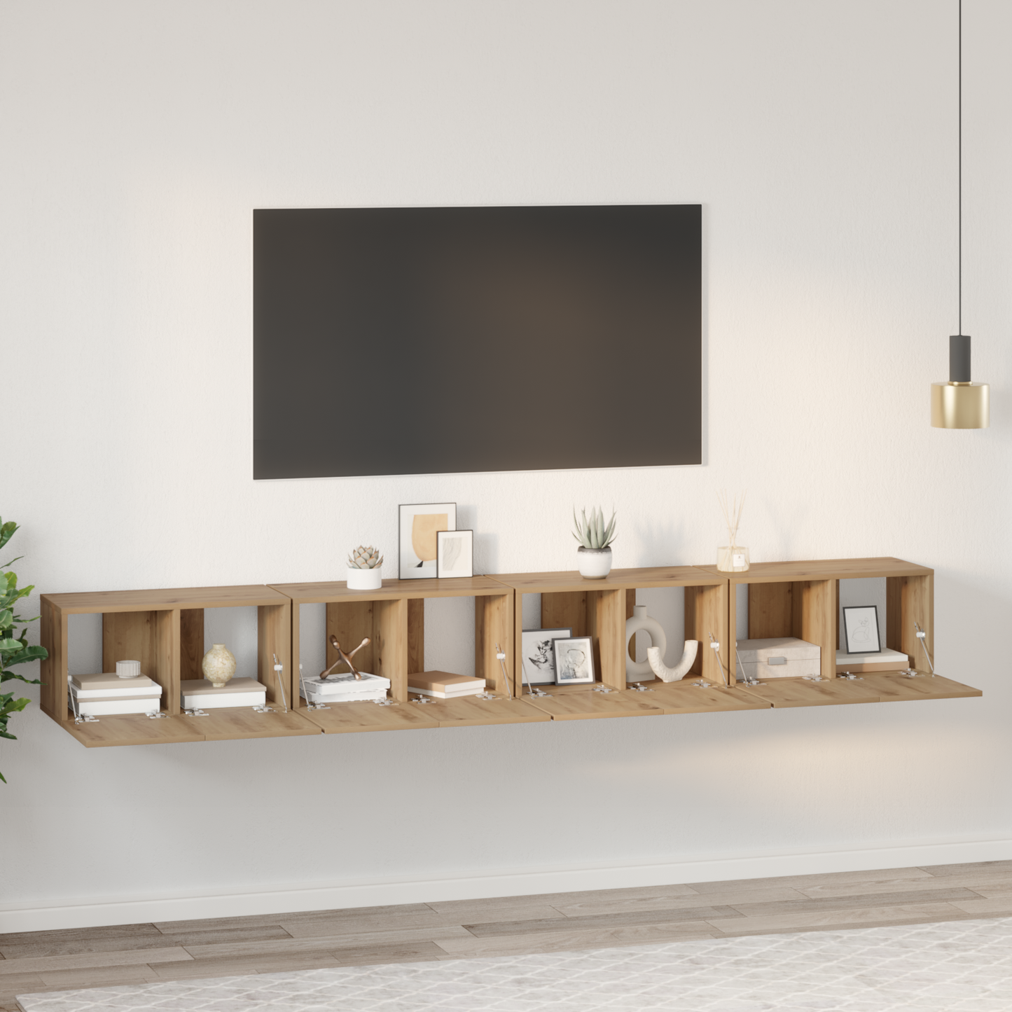 TV Cabinet Set Wall-mounted 4 pcs Artisan oak 60 x 30 x 30 cm