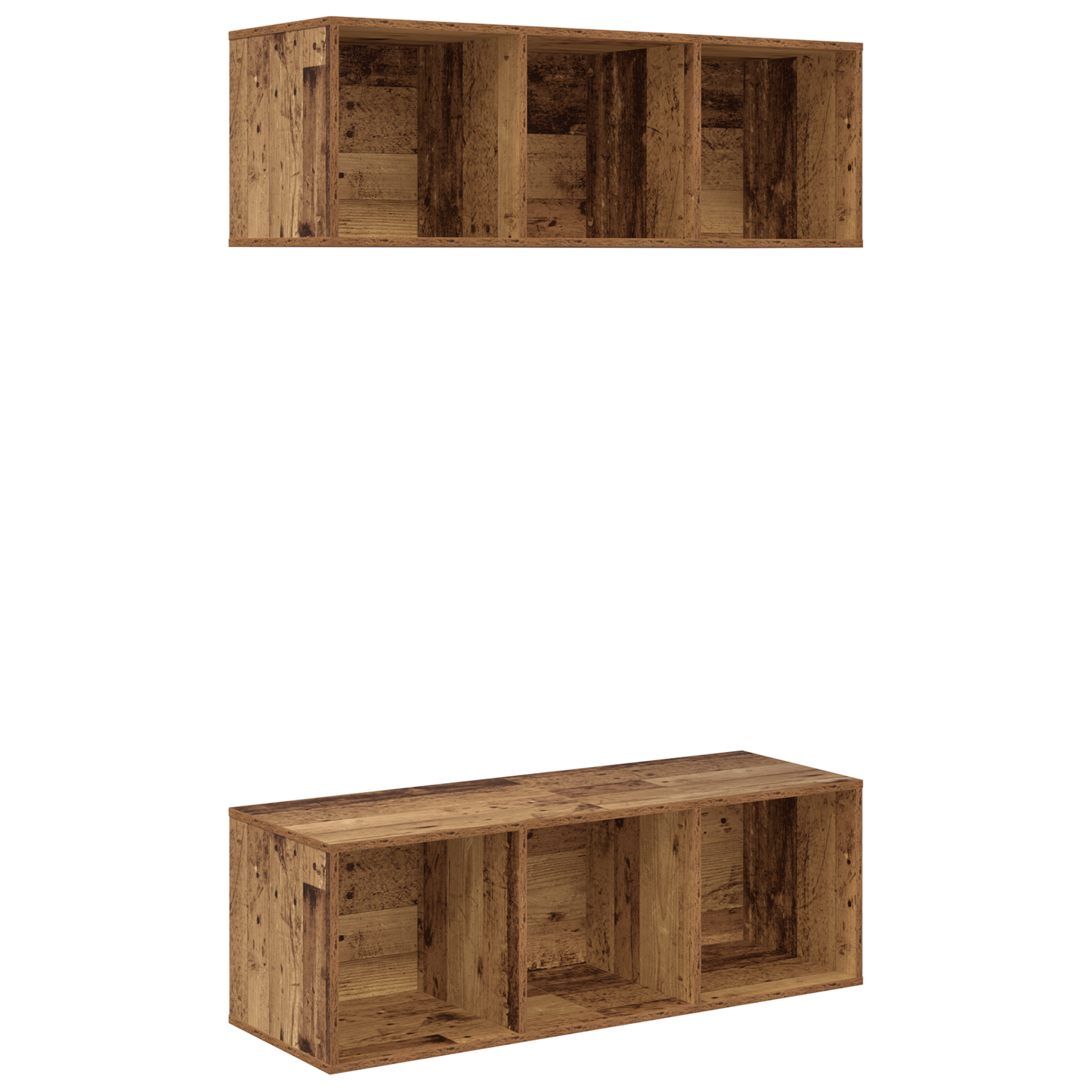 Wall-mounted TV Cabinets 2 pcs Old wood 37 x 37 x 107 cm