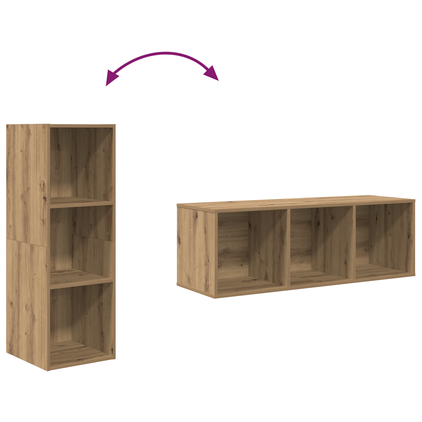 Wall-mounted TV Cabinets 2 pcs Artisan oak 37 x 37 x 107 cm