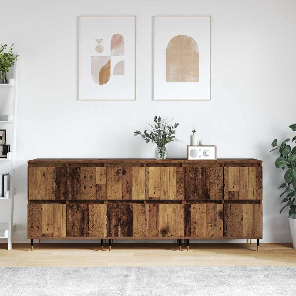 Sideboards 3 pcs Old wood 180 x 35 x 70 cm Engineered wood