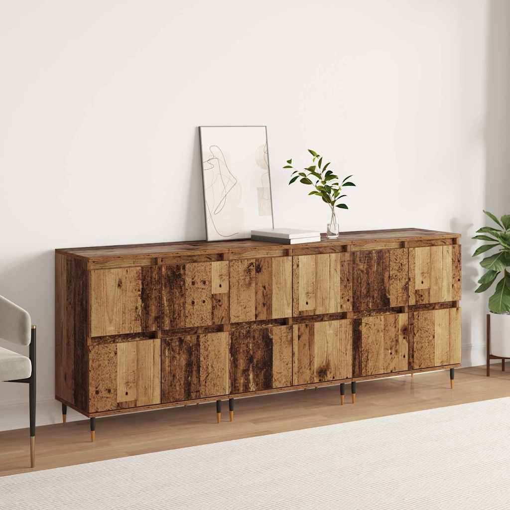 Sideboards 3 pcs Old wood 180 x 35 x 70 cm Engineered wood