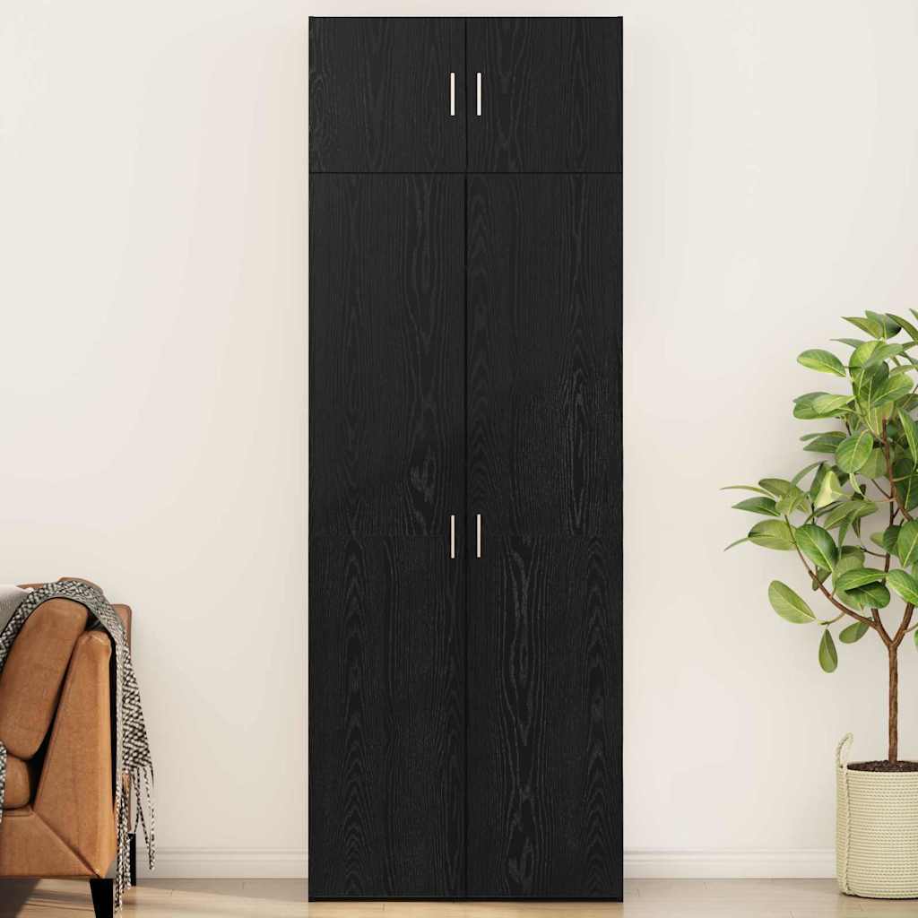 Storage Cabinet Black oak 80 x 41 x 225 cm Engineered wood