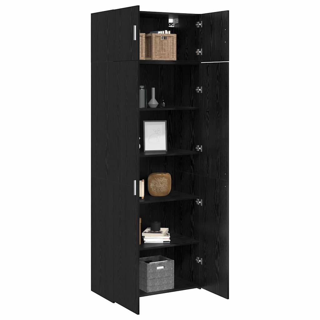 Storage Cabinet Black oak 80 x 41 x 225 cm Engineered wood