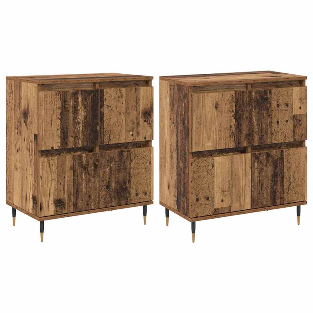 Sideboards 2 pcs Old wood 120 x 35 x 70 cm Engineered wood