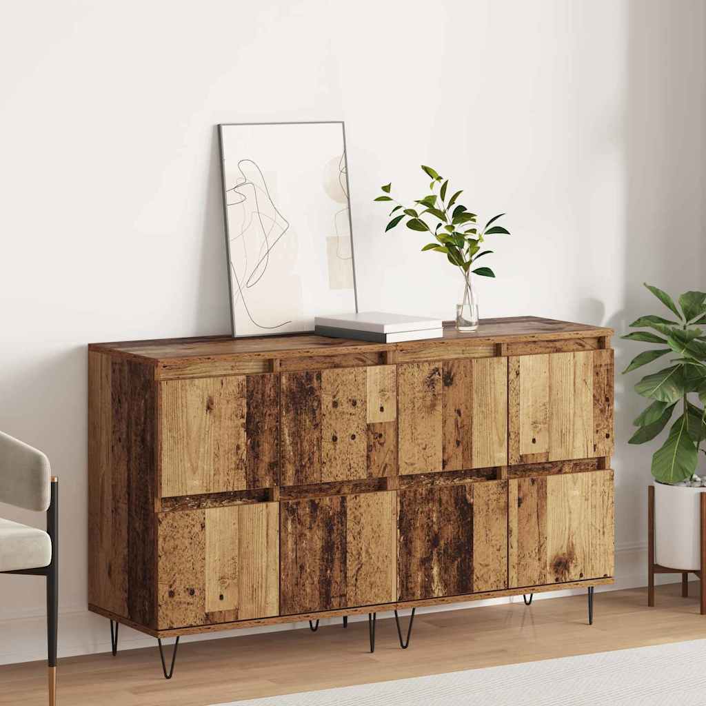 Sideboards 2 pcs Old wood 120 x 35 x 70 cm Engineered wood
