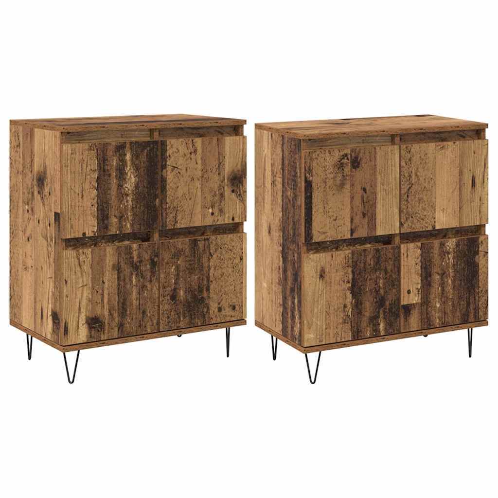Sideboards 2 pcs Old wood 120 x 35 x 70 cm Engineered wood
