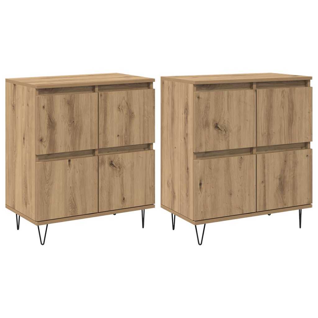 Sideboards 2 pcs Artisan oak 120 x 35 x 70 cm Engineered wood