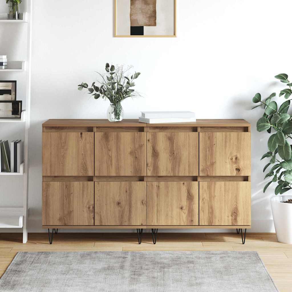 Sideboards 2 pcs Artisan oak 120 x 35 x 70 cm Engineered wood