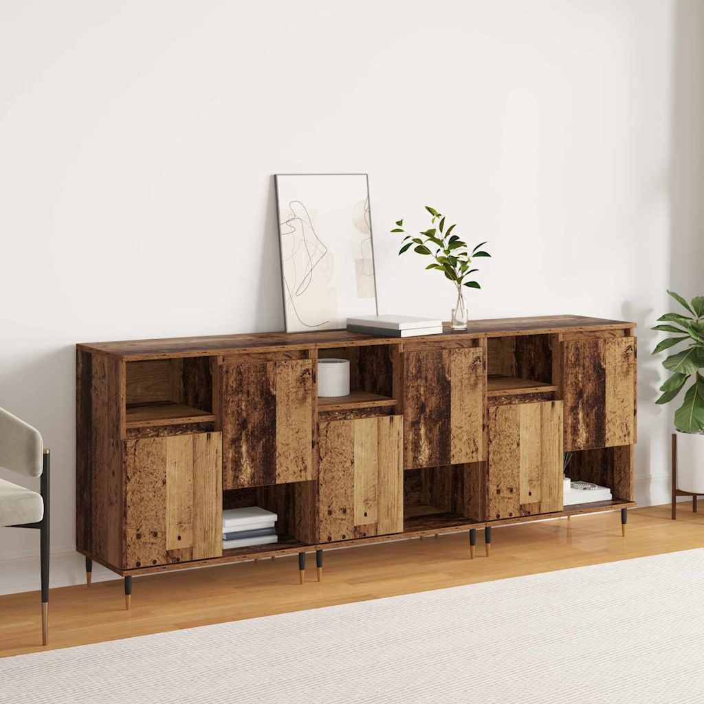Sideboards 3 pcs Old wood 180 x 35 x 70 cm Engineered wood