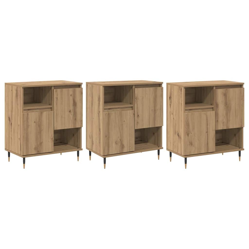 Sideboards 3 pcs Artisan oak 180 x 35 x 70 cm Engineered wood