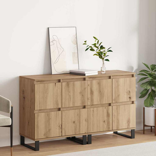 Sideboards 2 pcs Artisan oak 120 x 35 x 70 cm Engineered wood