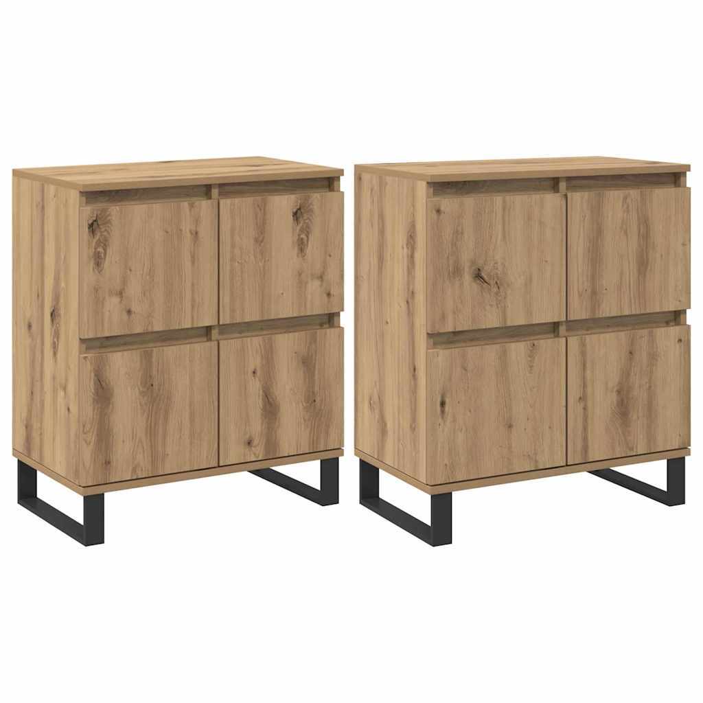 Sideboards 2 pcs Artisan oak 120 x 35 x 70 cm Engineered wood