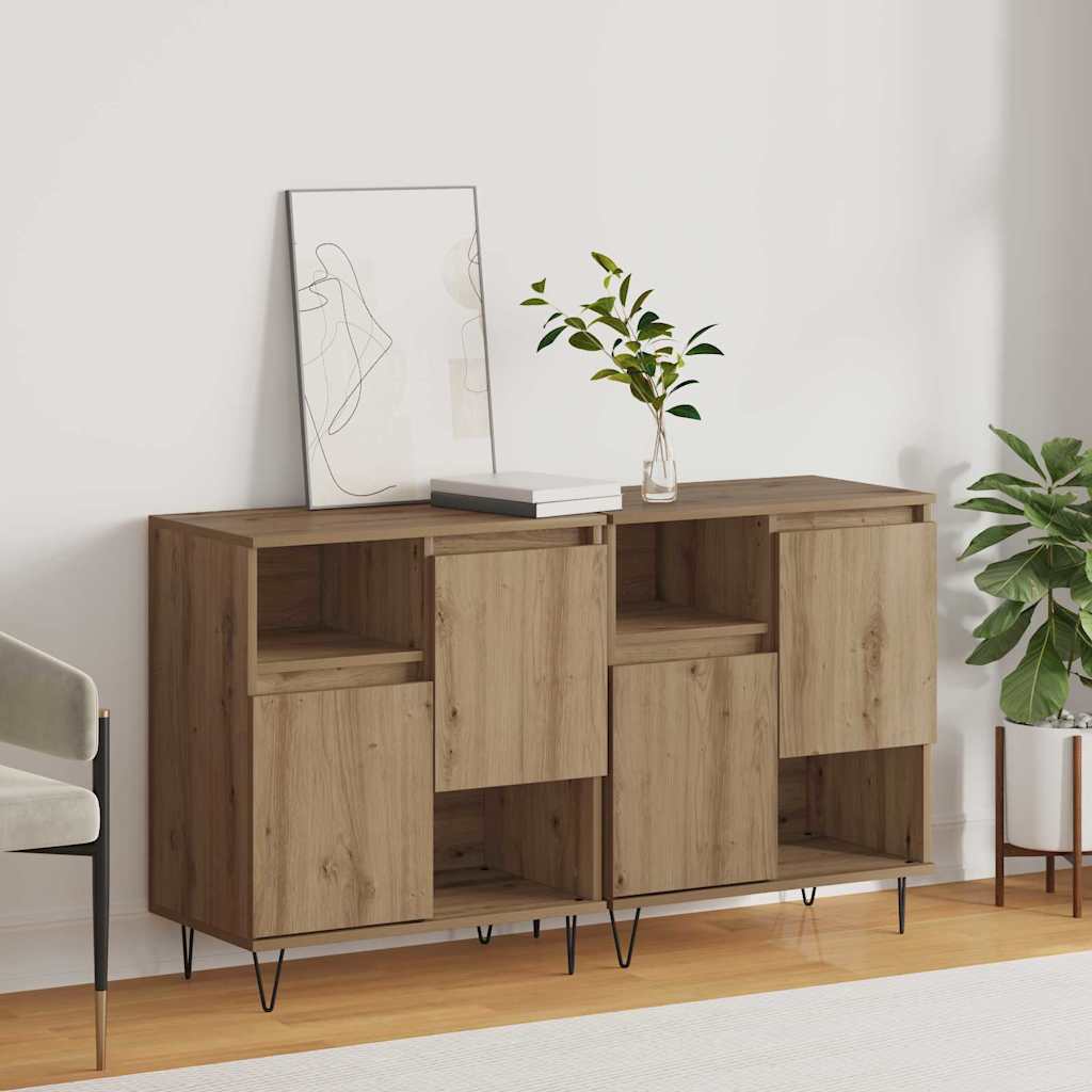 Sideboards 2 pcs Artisan oak 120 x 35 x 70 cm Engineered wood