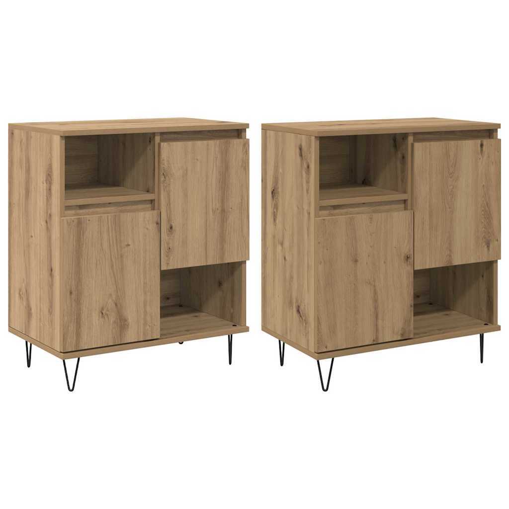 Sideboards 2 pcs Artisan oak 120 x 35 x 70 cm Engineered wood