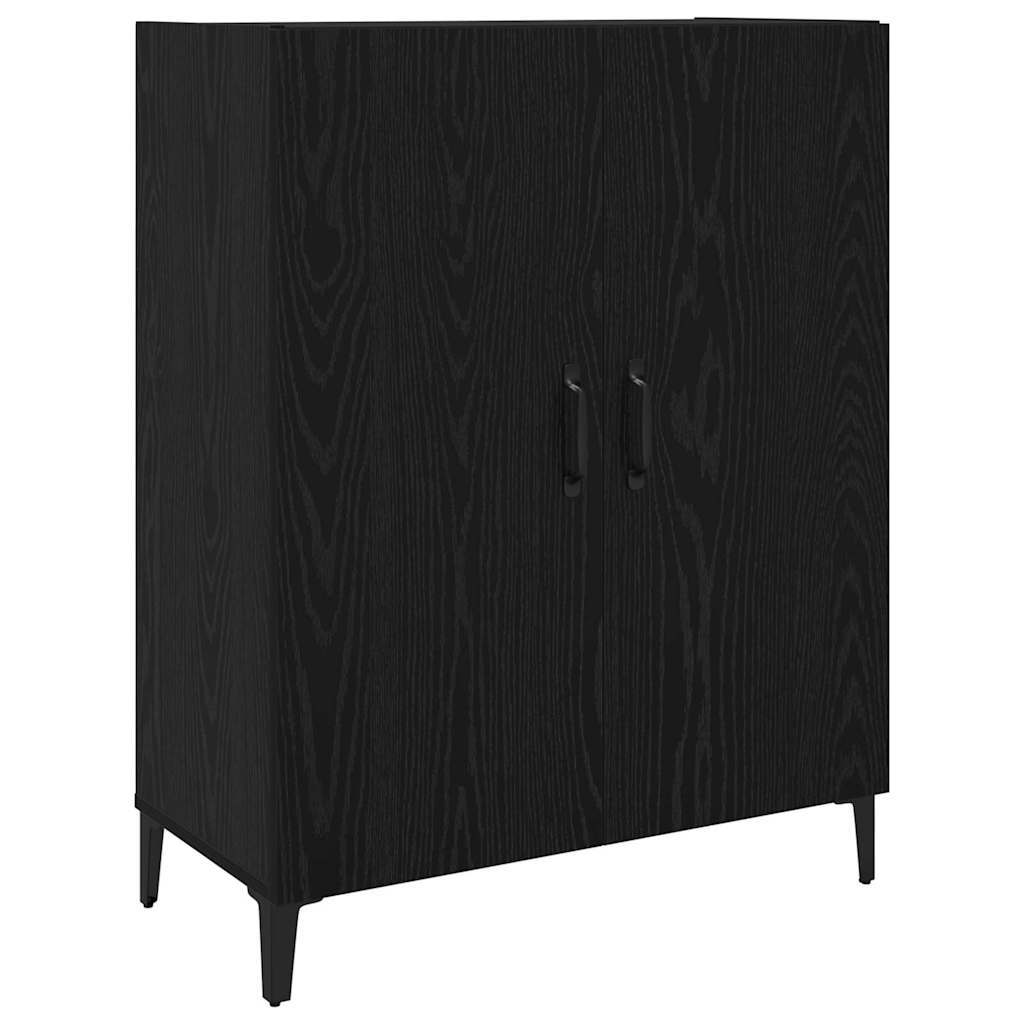 Highboard 2 pcs Black Oak Engineered Wood