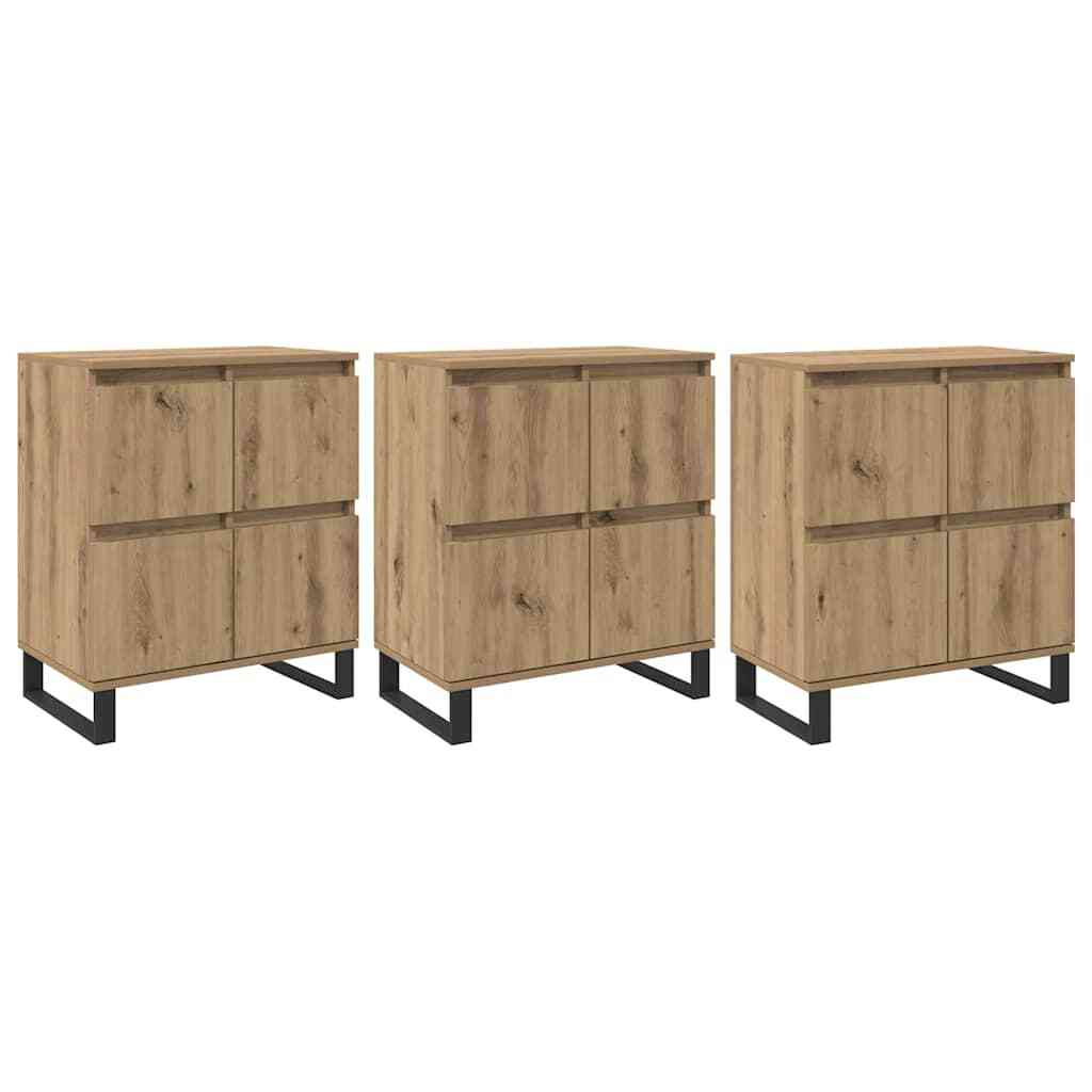 Sideboards 3 pcs Artisan oak 180 x 35 x 70 cm Engineered wood